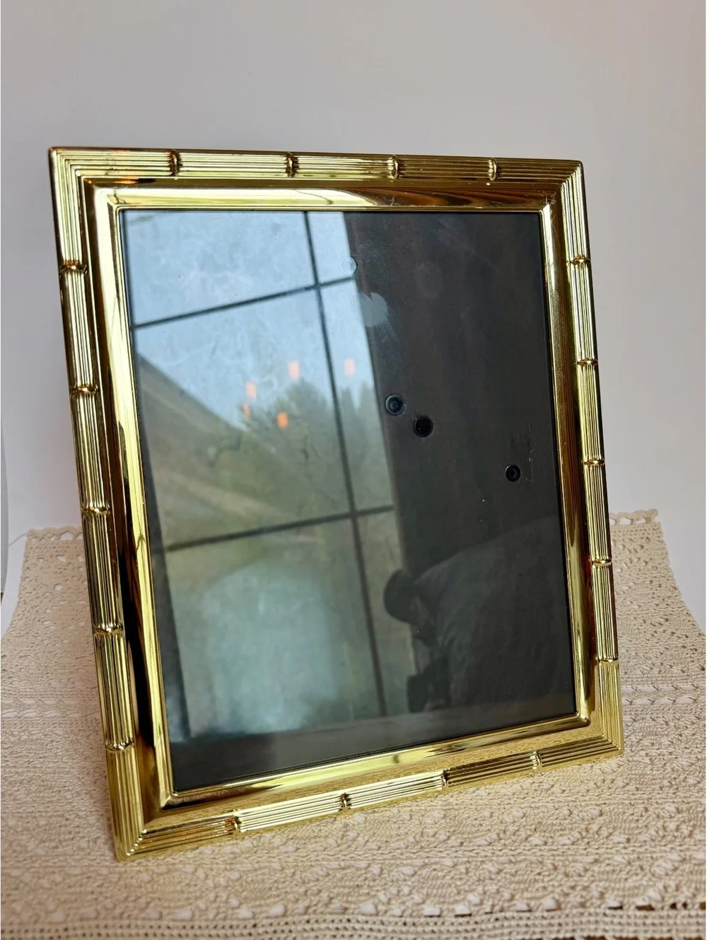 Vintage Burnes of BostoGold Bamboo Picture Frame 8x10 Brass Look